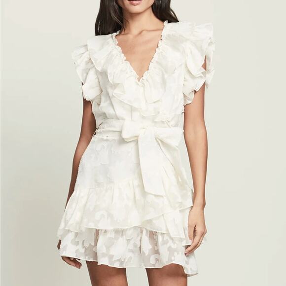 Veronica Beard Dresses & Skirts - Veronica Beard Mahita Jacquard Dress in Ecru Women's 6 NWOT